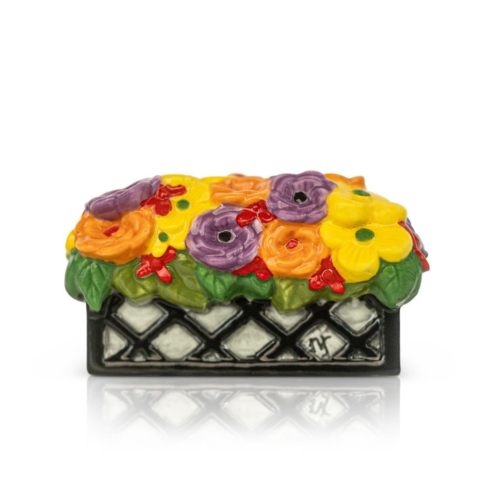Nora Fleming Mini A409 Love Blooms Here (window box)